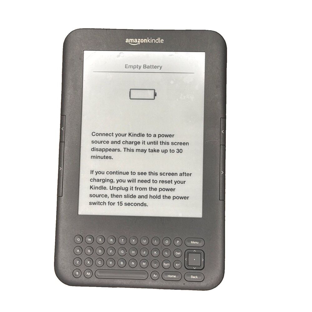 Amazon Kindle 3rd Gen D00901 WiFi eReader 6” E Ink AS-IS Battery Issue